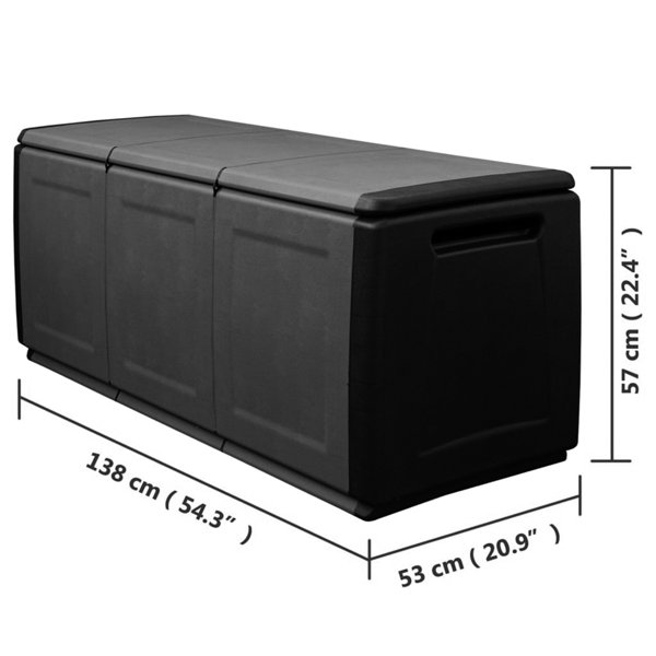 Brayden Studio Garden Storage Box 138X53x57 Cm 330 L Dark Grey And